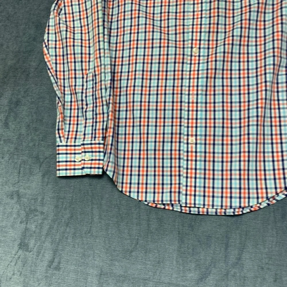 Banana Republic Dress Shirt Mens M 15/15.5 Multicolor Plaid Slim Fit Non Iron